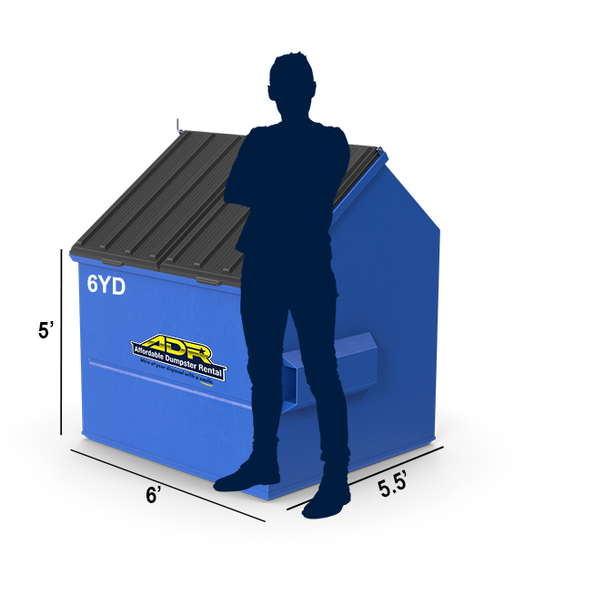 6 cubic yard dumpster for larger commercial cleanouts and renovations.